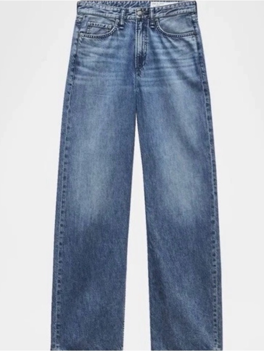 Rag&bone featherweight logan mid rise wide leg jean. Hardly worn